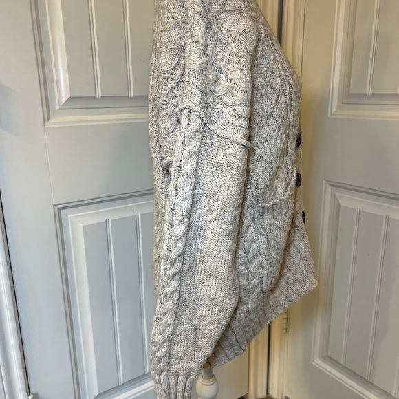 Arizona Women’s Cream Oversized Cable‎ Knit Cardigan Cottagecore Grandpacore XS - Picture 5 of 14